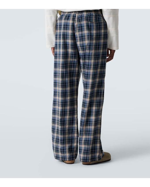 Pantalones Anchos De Algodon A Cuadros ERL de hombre de color Blue