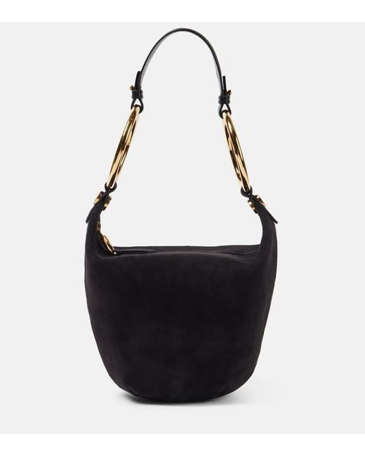 Chloé Black Bracelet Medium Suede Shoulder Bag