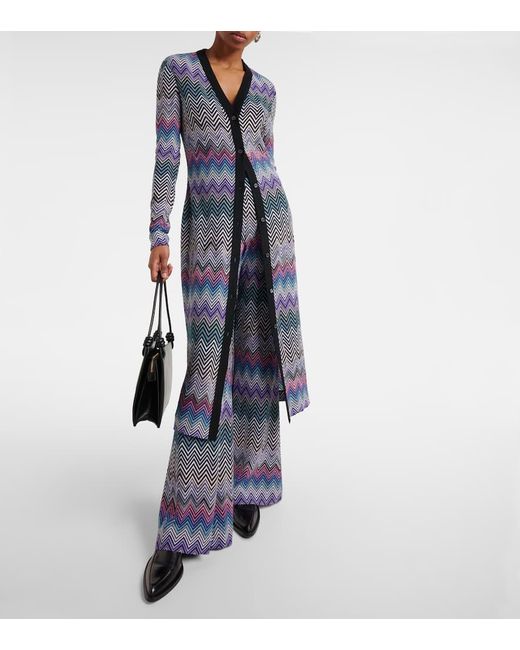 Missoni Blue Zig Zag Flared Pants