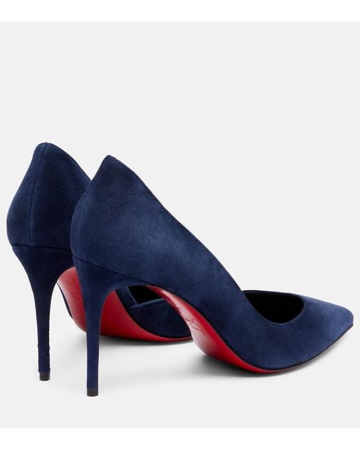 Christian Louboutin Blue Iriza 85 Suede Pumps
