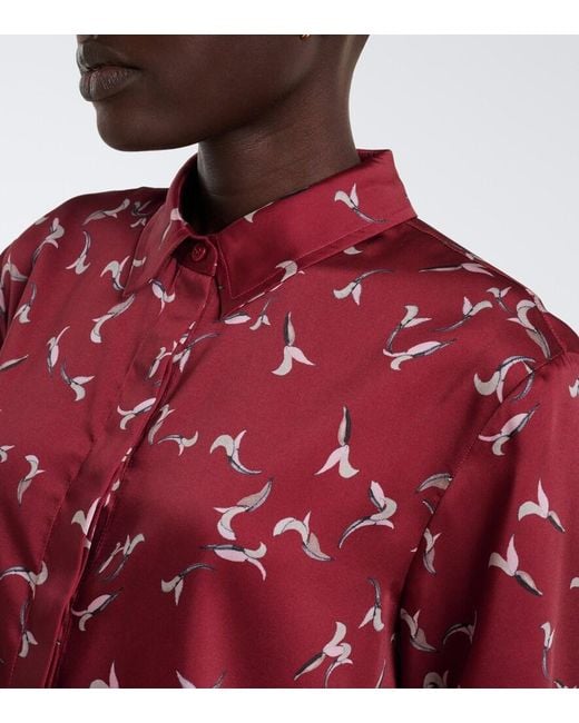 Altuzarra Red Chika Printed Satin Shirt
