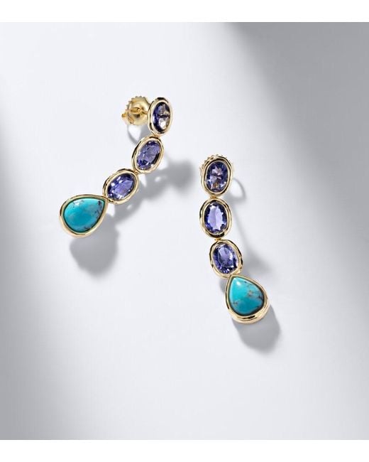 Octavia Elizabeth Blue 18Kt Drop Earrings With Iolite And