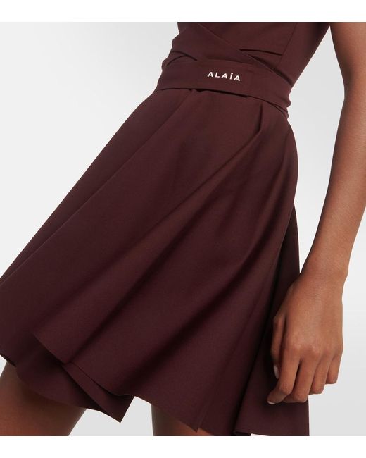 Alaïa Purple Mockneck Jersey Dress