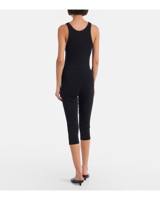 Totême Black Jersey Capri Pants