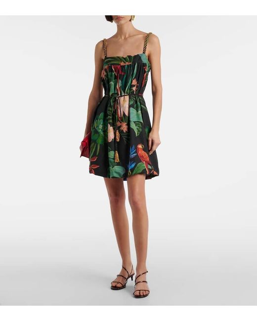 Farm Rio Green Minikleid Aus Einem Leinengemisch