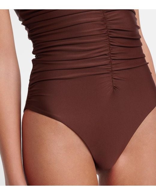 JADE Swim Brown Yara Ruched Swimsuit