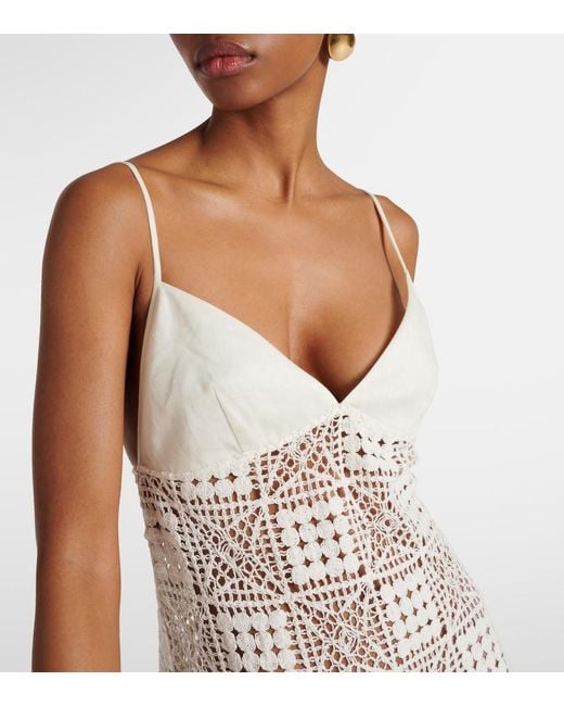 Sir White Crochet Cotton Maxi Dress