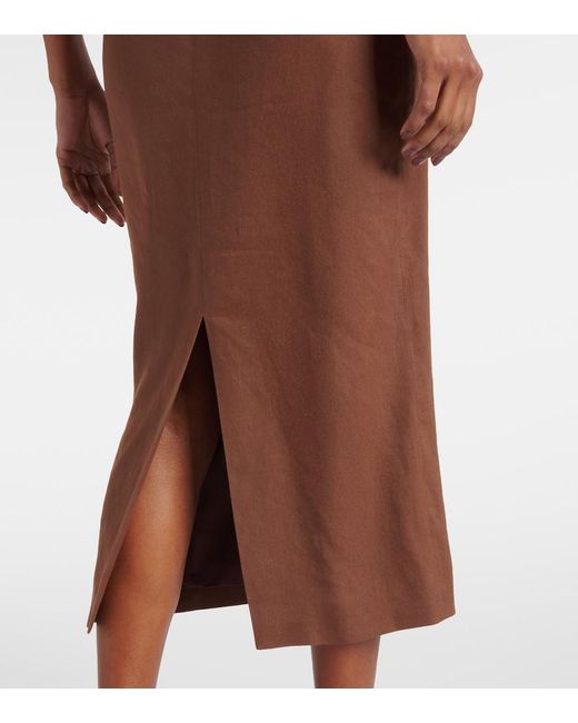 Veronica Beard Brown Isla Embellished Midi Dress