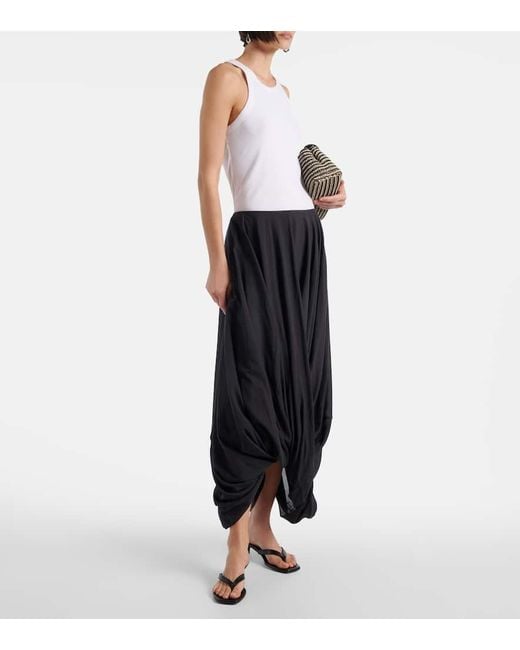Totême  Black Draped Maxi Skirt
