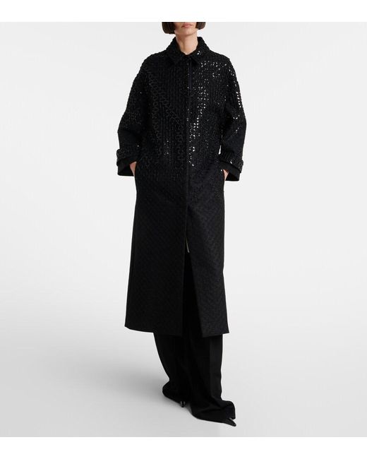 Dorothee Schumacher Black Sparkling Emotions Sequined Coat