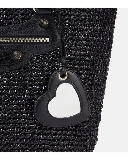 Balenciaga Black Schultertasche Le Cagole Medium mit Leder
