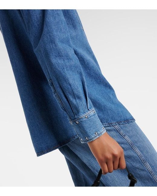 Camicia di jeans Emilia con borchie di 7 For All Mankind in Blue