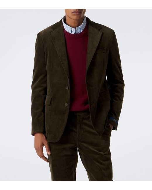 Polo Ralph Lauren Black Cotton-Blend Corduroy Blazer for men