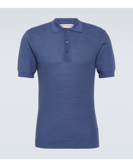 Orlebar Brown Blue Cotton Polo Shirt for men