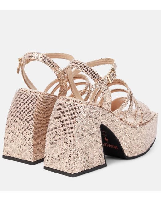 NODALETO Pink Bulla Chibi Glitter Platform Sandals