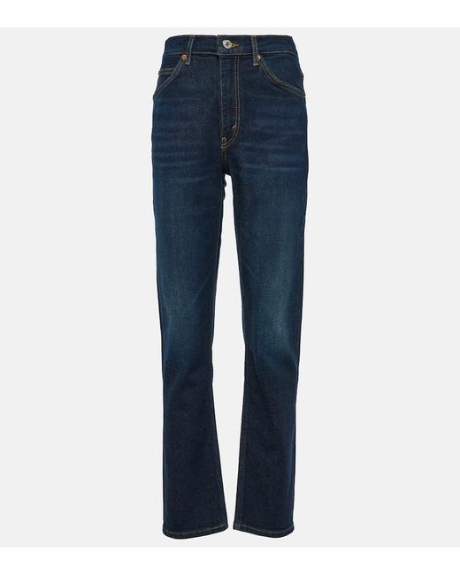 Re/done Blue High-Rise Straight Jeans 70s