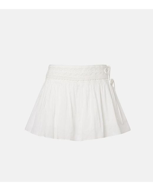 Posse White Danielle Lace-Trimmed Cotton Skort