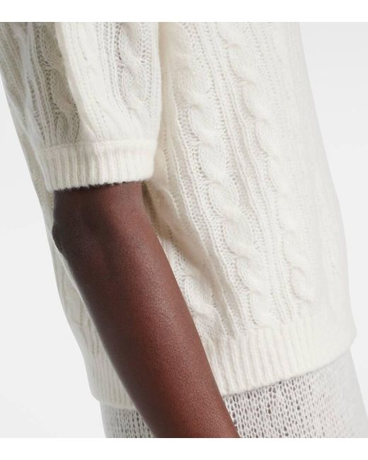 Lisa Yang White Pullover Kenzie Aus Kaschmir Und Seide
