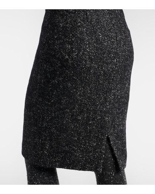 The Row Black Malva Wool Midi Skirt