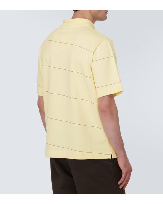 Burberry Natural Ekd Striped Cotton Pique Polo Shirt for men