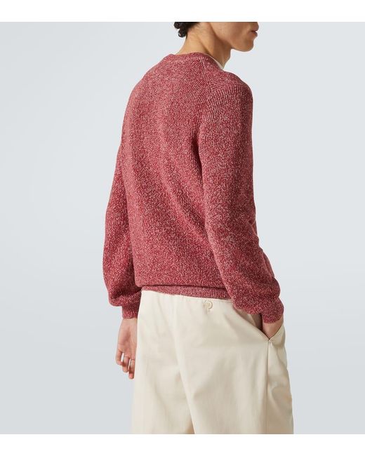 Brunello Cucinelli Pullover Aus Baumwolle in Red für Herren