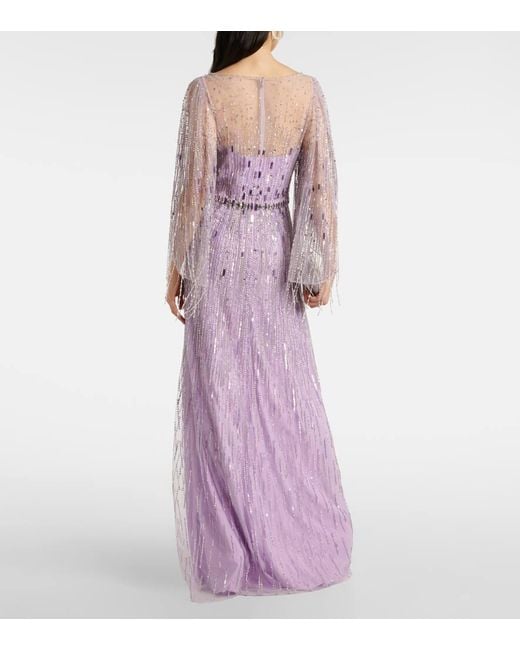 Robe Longue À Sequins Jenny Packham en coloris Purple