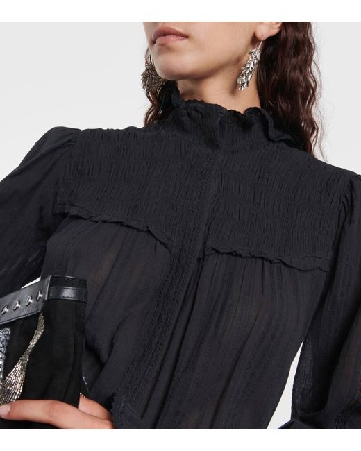 Isabel Marant Black Imany Cotton-blend Midi Dress