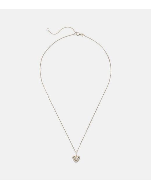 STONE AND STRAND White Piece Of My Heart Sparkle 14Kt Necklace With Diamonds