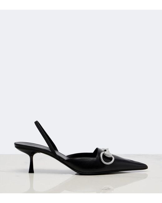 Gucci Black Boulevard Leather Slingback Pumps