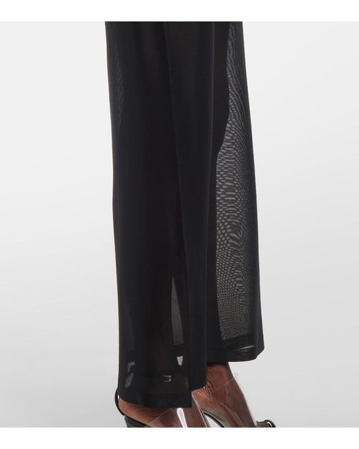 Alaïa Black Sheer Knitted Midi Dress