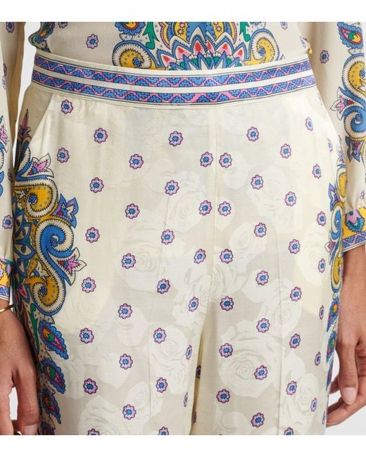 Etro Natural Trousers With Medallion Motif