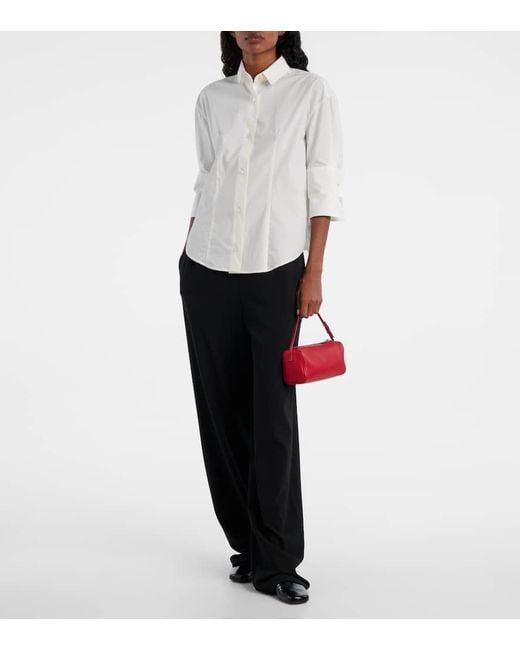 The Row Red '90S Small Leather Tote Bag