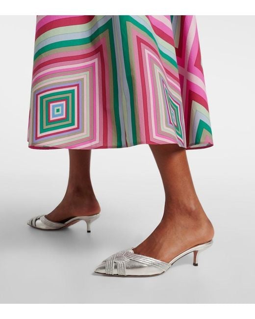 Aquazzura White Felix 50 Leather Mules