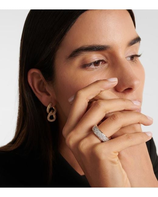 Pomellato White Iconica 18Kt Rose Ring With Diamonds