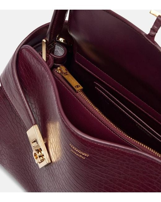 Ferragamo Purple Hug Medium Leather Shoulder Bag