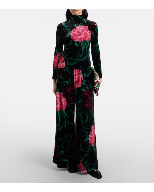 LaDoubleJ Red Floral Turtleneck Top