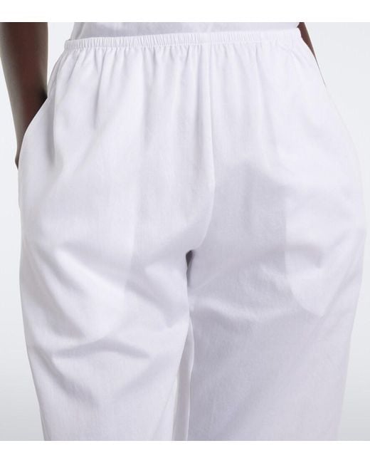Leset White Yoko Cotton Poplin Pants