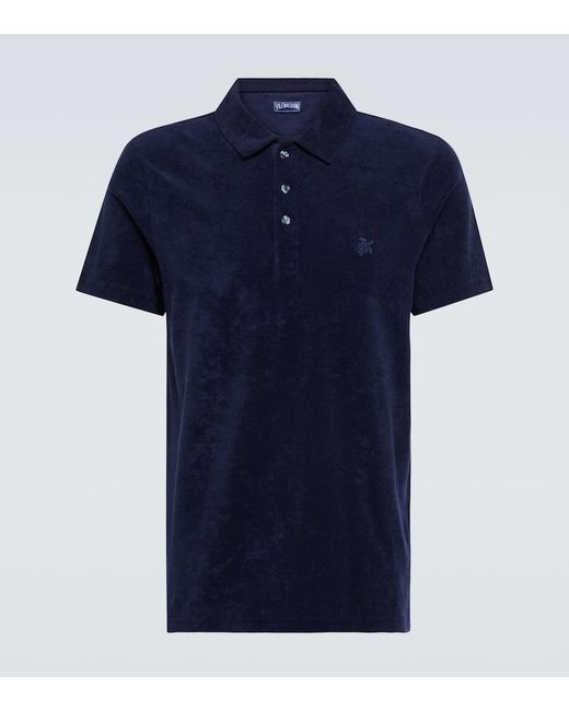Vilebrequin Blue Phoenix Terry Toweling Polo Shirt for men
