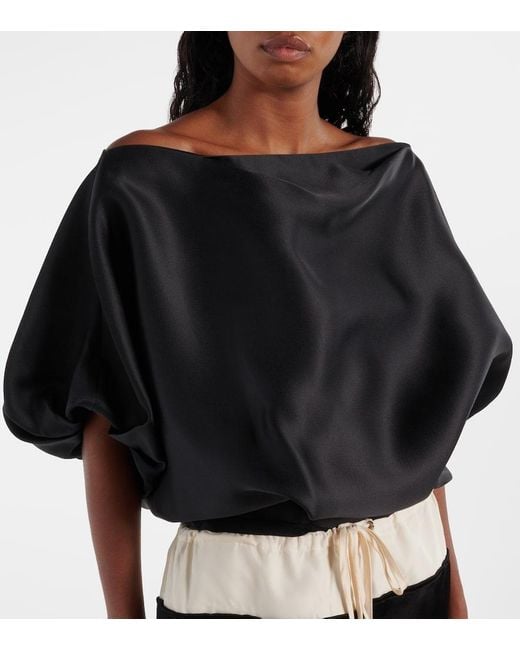Top Niles De Gazar De Seda Khaite de color Black