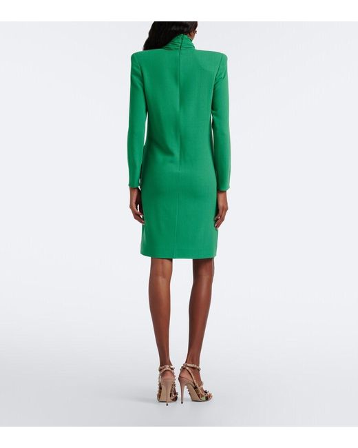 Valentino Green Virgin Wool Minidress