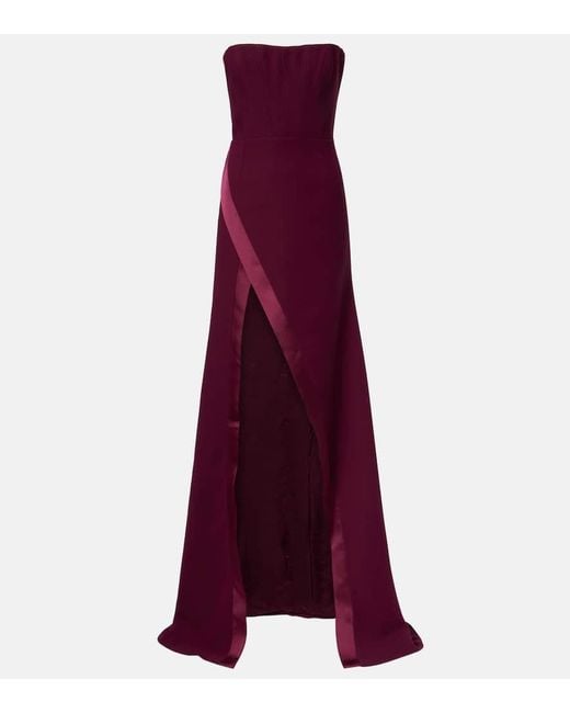 The New Arrivals Ilkyaz Ozel Purple Nefertiti Crepe Gown