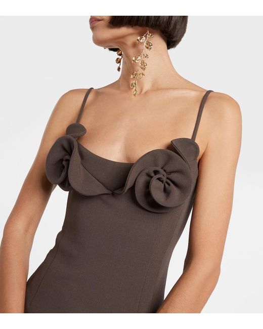 Magda Butrym Brown Wool-Blend Minidress