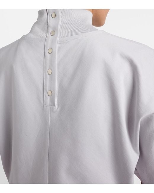 Alaïa White Cropped Cotton Jersey T-Shirt