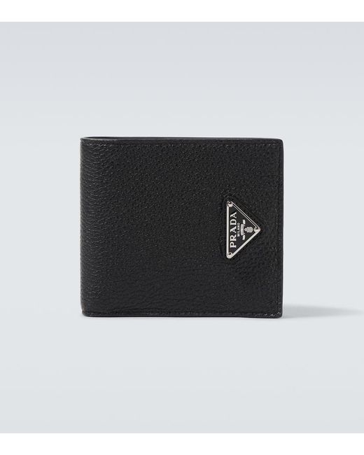 Prada Portemonnaie Aus Leder in Black für Herren