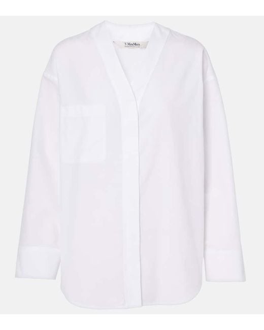 Max Mara White Yole Cotton Top