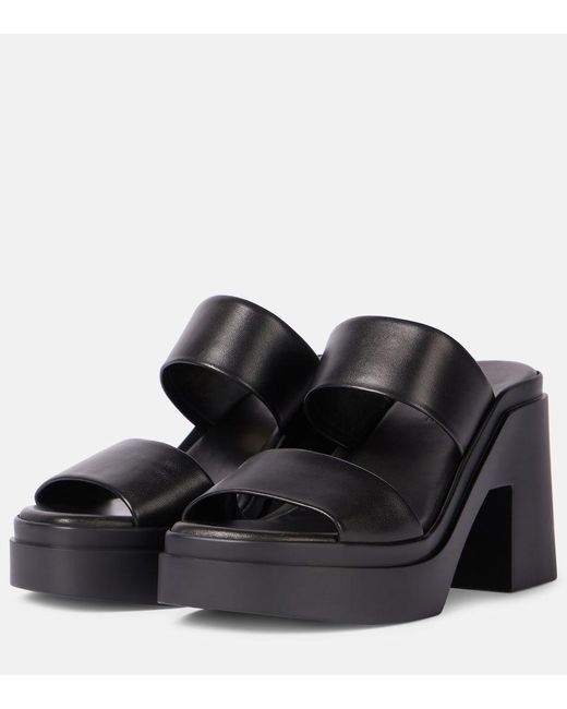 Robert Clergerie Black Next 110 Leather Platform Mules