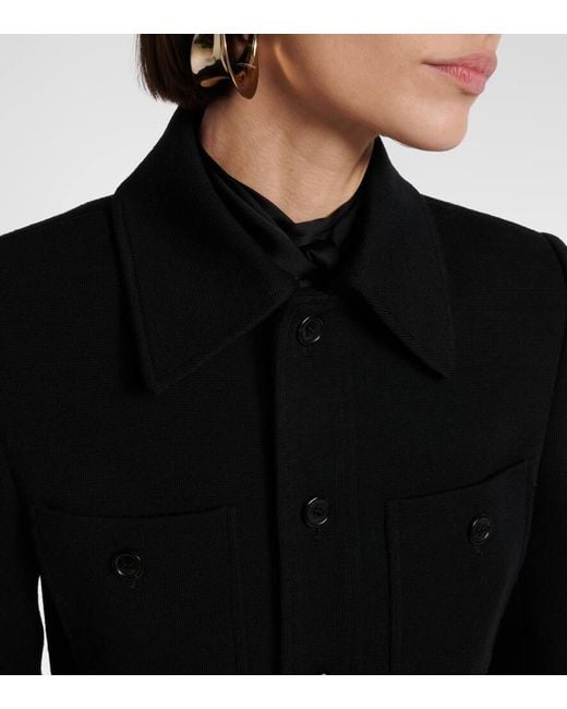 Saint Laurent Black Wool-Blend Jacket
