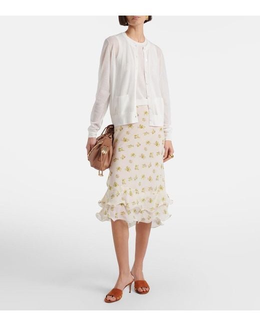 Dorothee Schumacher White Summer Semi-Sheer Cotton-Blend Cardigan