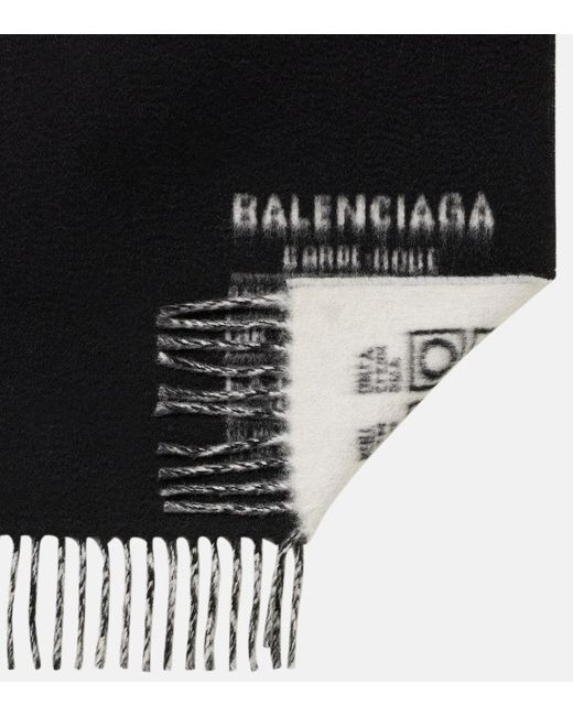 Balenciaga Black Schal Aus Kaschmir Und Wolle