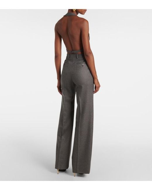 Tom Ford Gray Wool Open-Back Vest